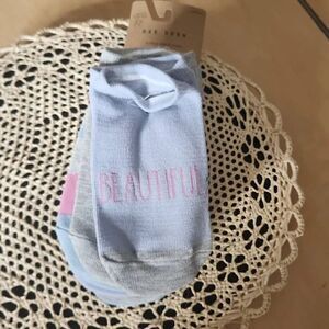 Rae dunn 10 pack ankle girl's blue multi socks size S/M
